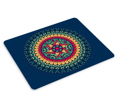 Tappetino mouse con motivi e texture design mandala colorato - TenStickers