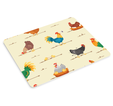 Tappetino mouse originale stampe di pollo colorate - TenStickers