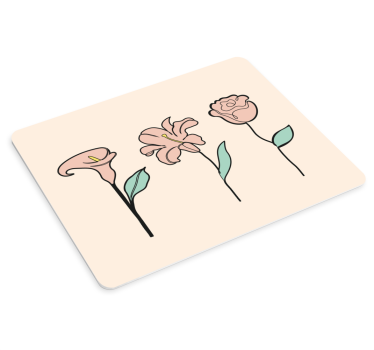 Tappetino mouse originale trio eleganza floreale - TenStickers