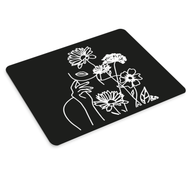 Tappetino mouse originale arte silhouette floreale - TenStickers