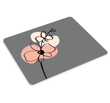 Tappetino mouse originale design floreale minimalista - TenStickers