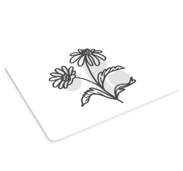 Tappetino mouse originale arte lineare floreale - TenStickers