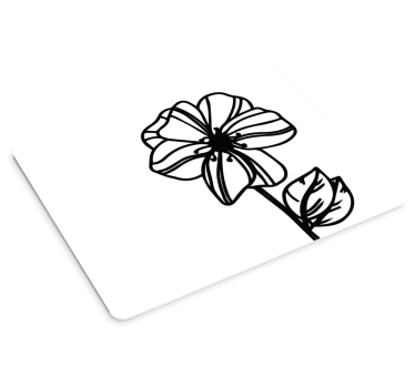 Tappetino mouse originale contorno floreale stilizzato - TenStickers