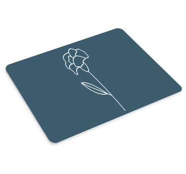 Tappetino mouse originale contorno fiore minimalista - TenStickers