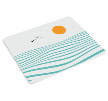 Tappetino mouse con motivi e texture onde di sole al mare - TenStickers