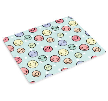 Tappetino mouse con motivi e texture faccine sorridenti - TenStickers