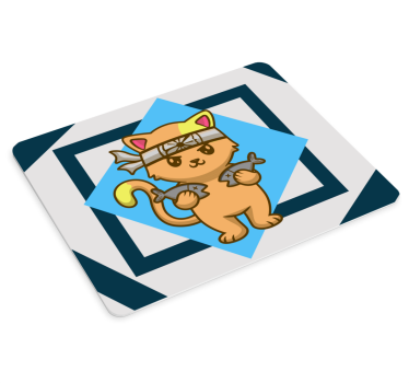 Tappetino mouse anime guerriero gatto carino - TenStickers