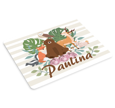 Tappetino mouse personalizzabile composizione animali carini - TenStickers