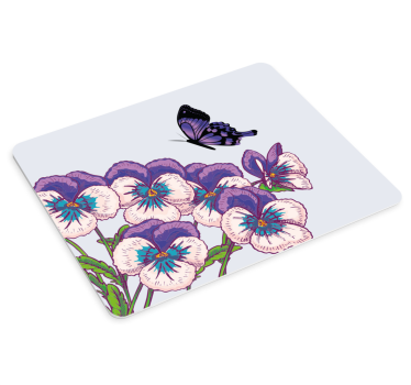 Tappetino mouse originale farfalla floreale viola - TenStickers
