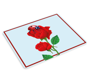 Tappetino mouse originale coccinella su rose - TenStickers