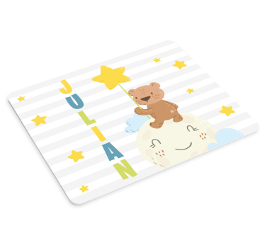 Tappetino mouse personalizzabile orso con stella - TenStickers