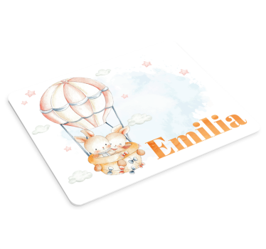 Tappetino mouse personalizzabile palloncino con coniglio - TenStickers