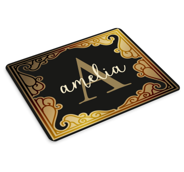 Tappetino mouse personalizzabile design monogramma elegante - TenStickers
