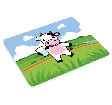 Tappetino mouse originale mucca giocosa con bicchiere - TenStickers