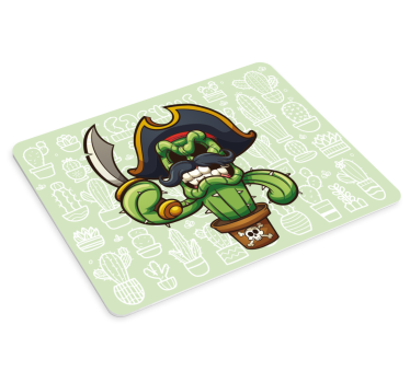 Tappetino mouse originale personaggio cactus pirata - TenStickers