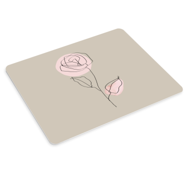 Tappetino mouse originale contorno floreale minimalista - TenStickers