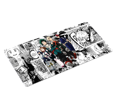Tappetino per mouse anime Personaggi manga in bianco e nero - TenStickers