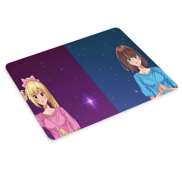Tappetino mouse anime personaggi anime con stelle - TenStickers