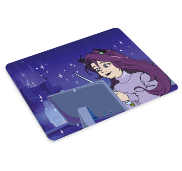 Tappetino mouse anime ragazza con tablet - TenStickers
