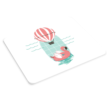 Tappetino mouse originale flottante flamingo giocoso - TenStickers