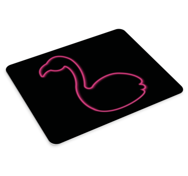 Tappetino mouse originale silhouette di fenicottero neon - TenStickers