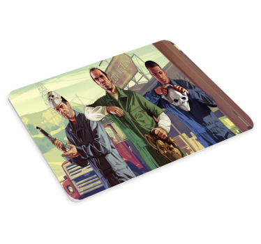 Tappetino mouse gaming tre personaggi con maschere - TenStickers
