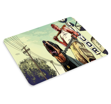 Tappetino mouse gaming personaggio con cane - TenStickers