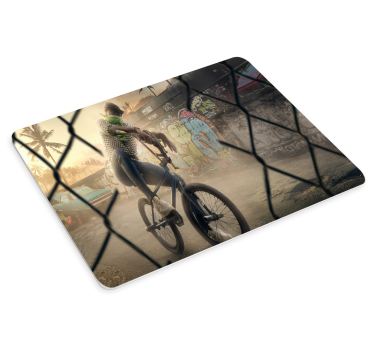 Tappetino mouse gaming biker in scena urbana - TenStickers
