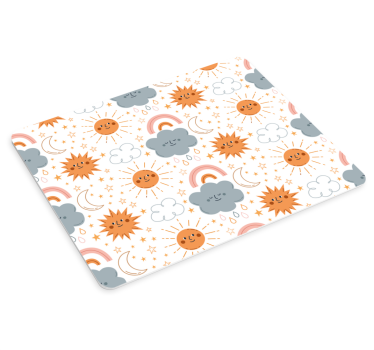 Tappetino mouse con motivi e texture sole e nuvole allegre - TenStickers