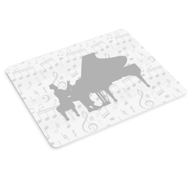 Tappetino mouse originale silhouette di musica pianoforte - TenStickers