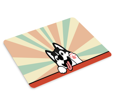 Tappetino mouse originale personaggio huskie giocoso - TenStickers