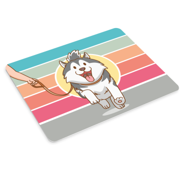 Tappetino mouse originale passeggiata felice cane - TenStickers