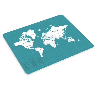 Tappetino mouse mappamondo mappa globale dettagliata - TenStickers