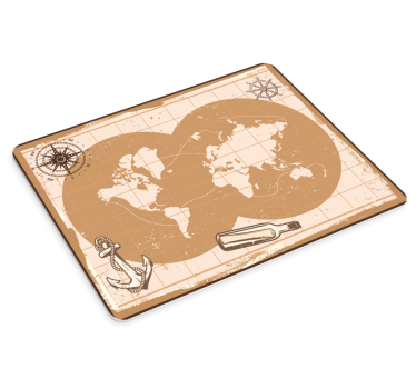 Tappetino mouse mappamondo mappa nautica del mondo - TenStickers
