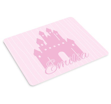 Tappetino mouse personalizzabile castello con nome - TenStickers