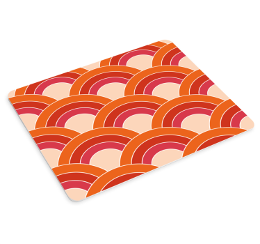 Tappetino mouse con motivi e texture onde arcobaleno curvate - TenStickers