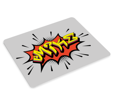 Tappetino mouse personalizzabile nome in stile fumetto - TenStickers
