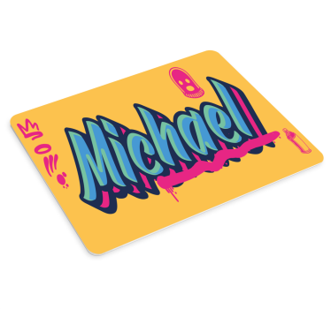 Tappetino mouse personalizzabile design nome colorato - TenStickers