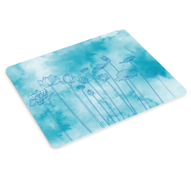 Tappetino mouse con motivi e texture blu floreale - TenStickers