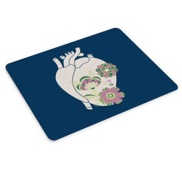 Tappetino mouse originale design cuore floreale - TenStickers