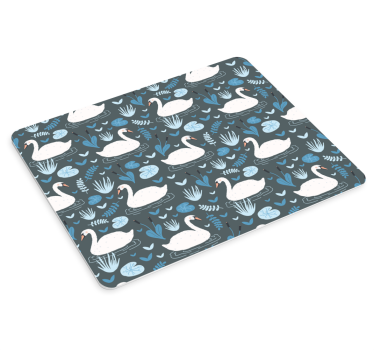Tappetino mouse con motivi e texture cigni tra le foglie - TenStickers