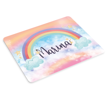 Tappetino per mouse con nome Fantastiche nuvole arcobaleno - TenStickers