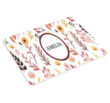 Tappetino mouse personalizzabile ovale floreale - TenStickers