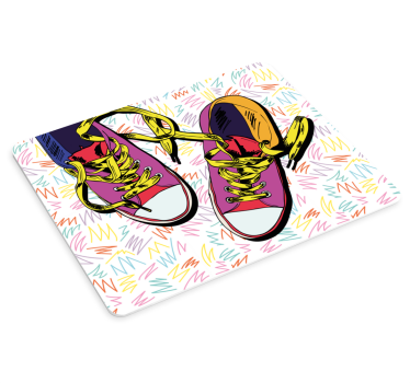 Tappetino mouse originale illustrazione sneaker colorata - TenStickers