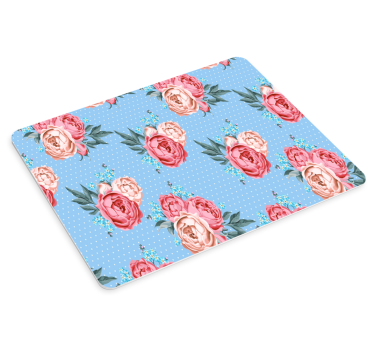 Tappetino mouse con motivi e texture sfondo floreale blu - TenStickers