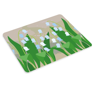 Tappetino mouse con motivi e texture scena verde floreale - TenStickers