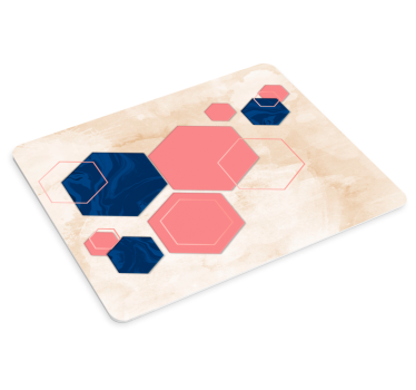 Tappetino mouse con motivi e texture forme esagonali - TenStickers