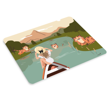 Tappetino mouse originale donna che gode della natura - TenStickers