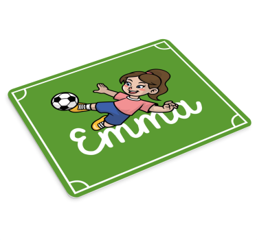 Tappetino mouse personalizzabile ragazza che calcia pallone - TenStickers