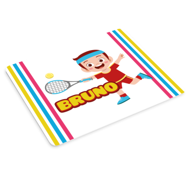 Tappetino mouse personalizzabile personaggio tennis giocoso - TenStickers